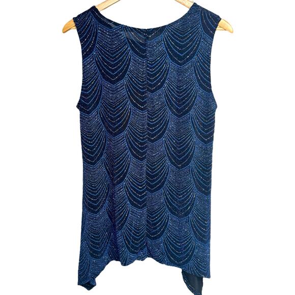 Onyx Nite Metallic Sleeveless Tunic Top M - Picture 2 of 5